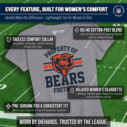 Chicago Bears NFL Womens Short Sleeve Property of Tshirt - Gray