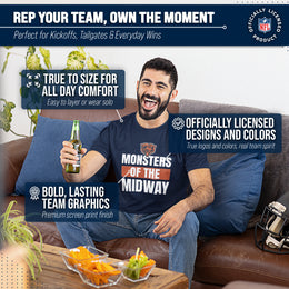 Chicago Bears NFL Adult Team Slogan Unisex T-Shirt - Navy