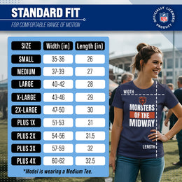 Chicago Bears NFL Womens Team Slogan Short Sleeve Tshirt - Navy
