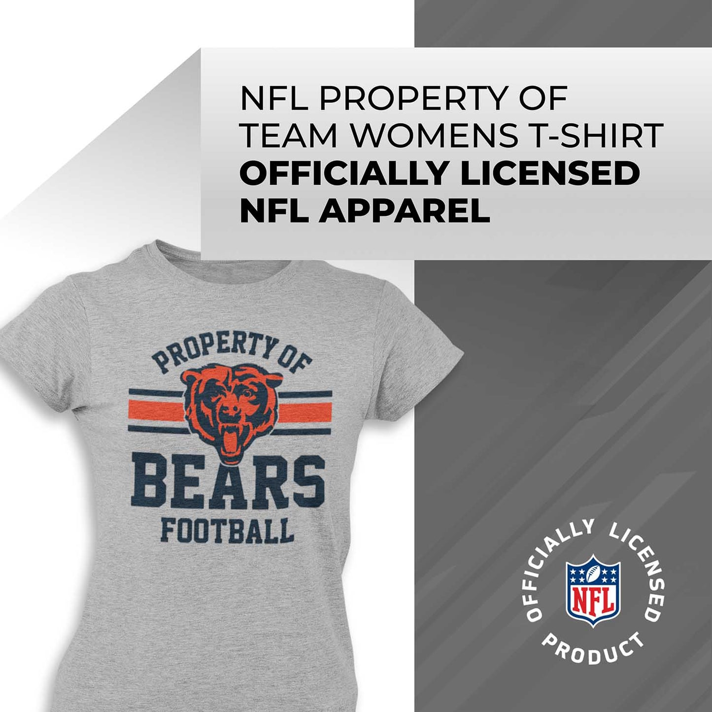 Chicago Bears NFL Women's Property Of Lightweight Plus Size T-Shirt - Sport Gray