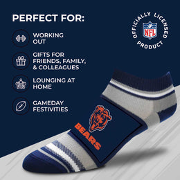 Chicago Bears NFL Adult Marquis Addition No Show Socks - Navy