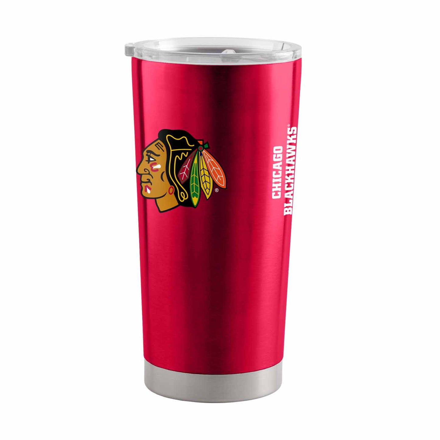Chicago Blackhawks NHL Hockey 20oz Stainless Steel Vacuum Insulated Game Day Tumbler with Silicone Grip - Red