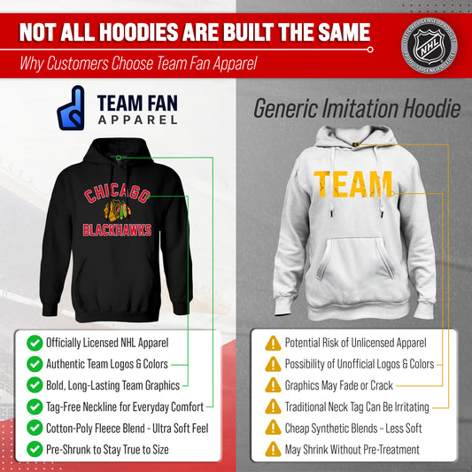 Chicago Blackhawks Hoodie Pullover Sweatshirt - Black