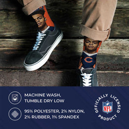 Chicago Bears NFL Adult V Curve MVP Player Crew Socks - Orange