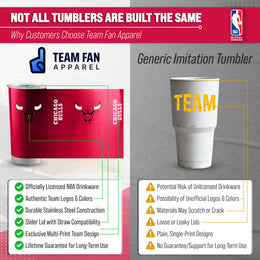 Chicago Bulls NBA Basketball 20oz Stainless Steel Vacuum Insulated Game Day Tumbler with Silicone Grip - Red