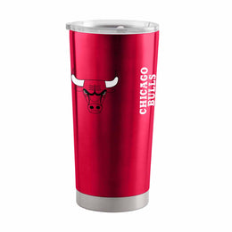 Chicago Bulls NBA Basketball 20oz Stainless Steel Vacuum Insulated Game Day Tumbler with Silicone Grip - Red