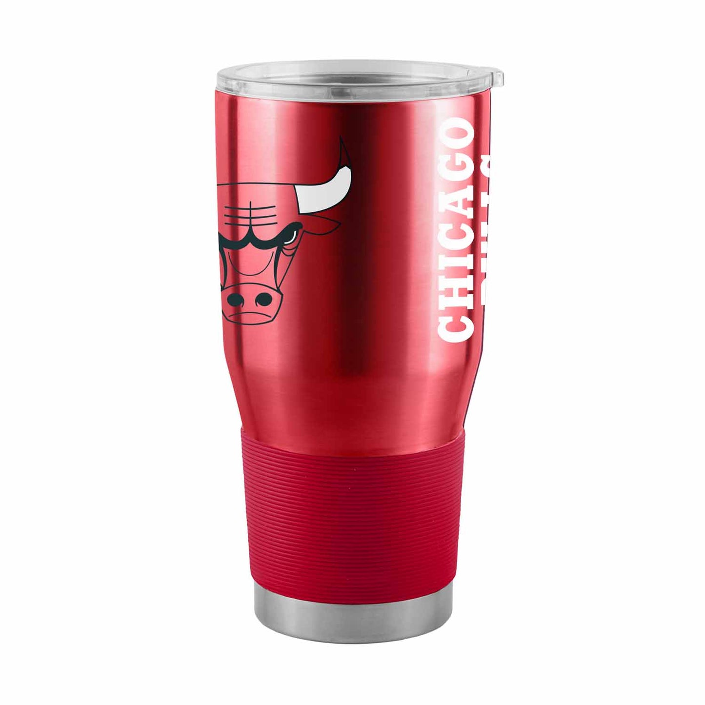 Chicago Bulls NBA Basketball 30oz Stainless Steel Vacuum Insulated Game Day Tumbler with Silicone Grip - Red