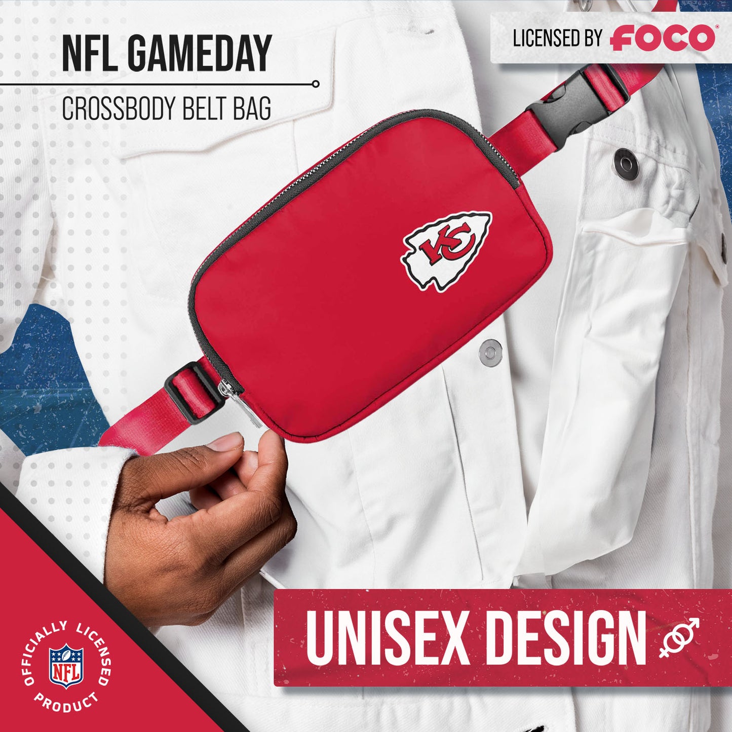 Kansas City Chiefs NFL Gameday On The Move Crossbody Belt Bag - Red