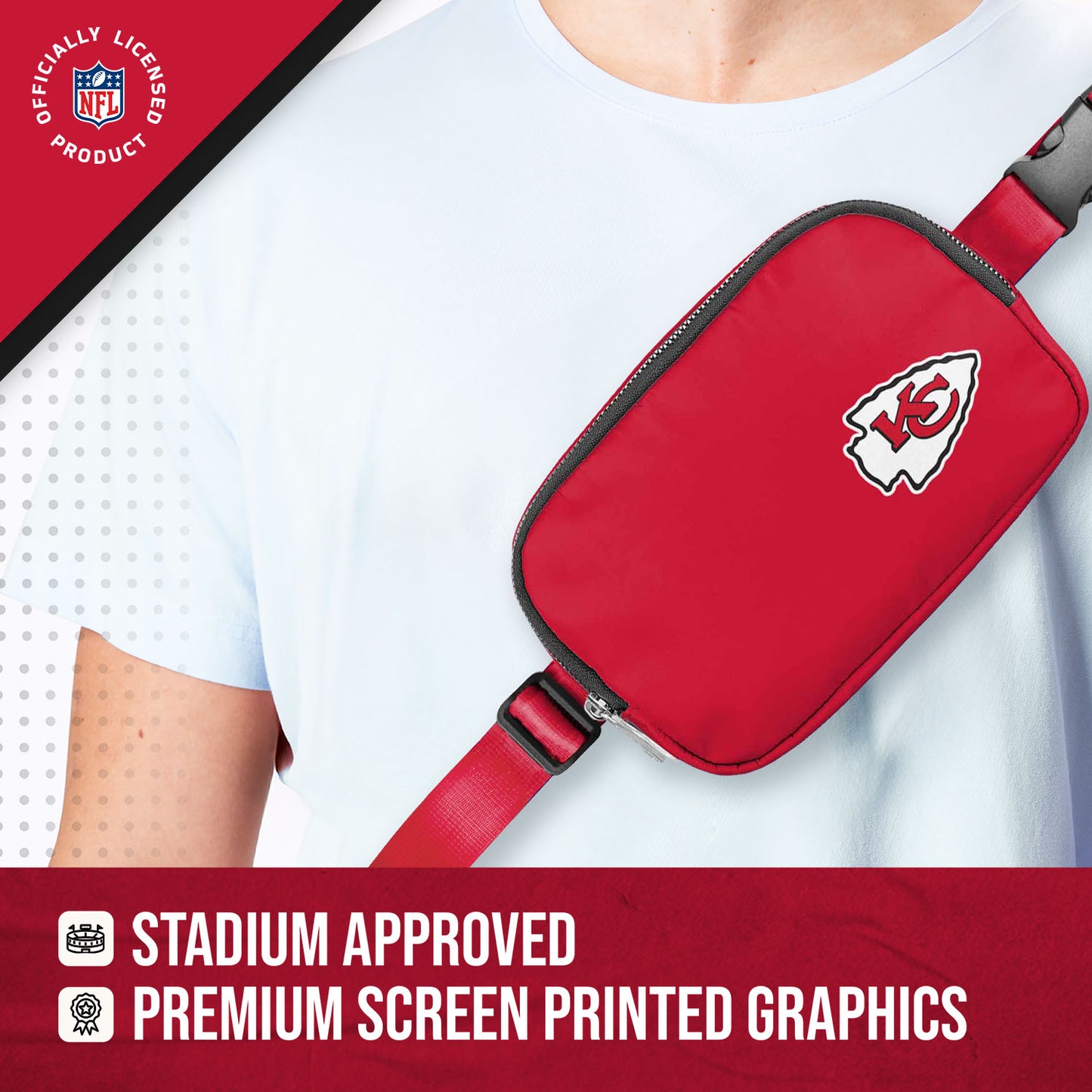 Kansas City Chiefs NFL Gameday On The Move Crossbody Belt Bag - Red