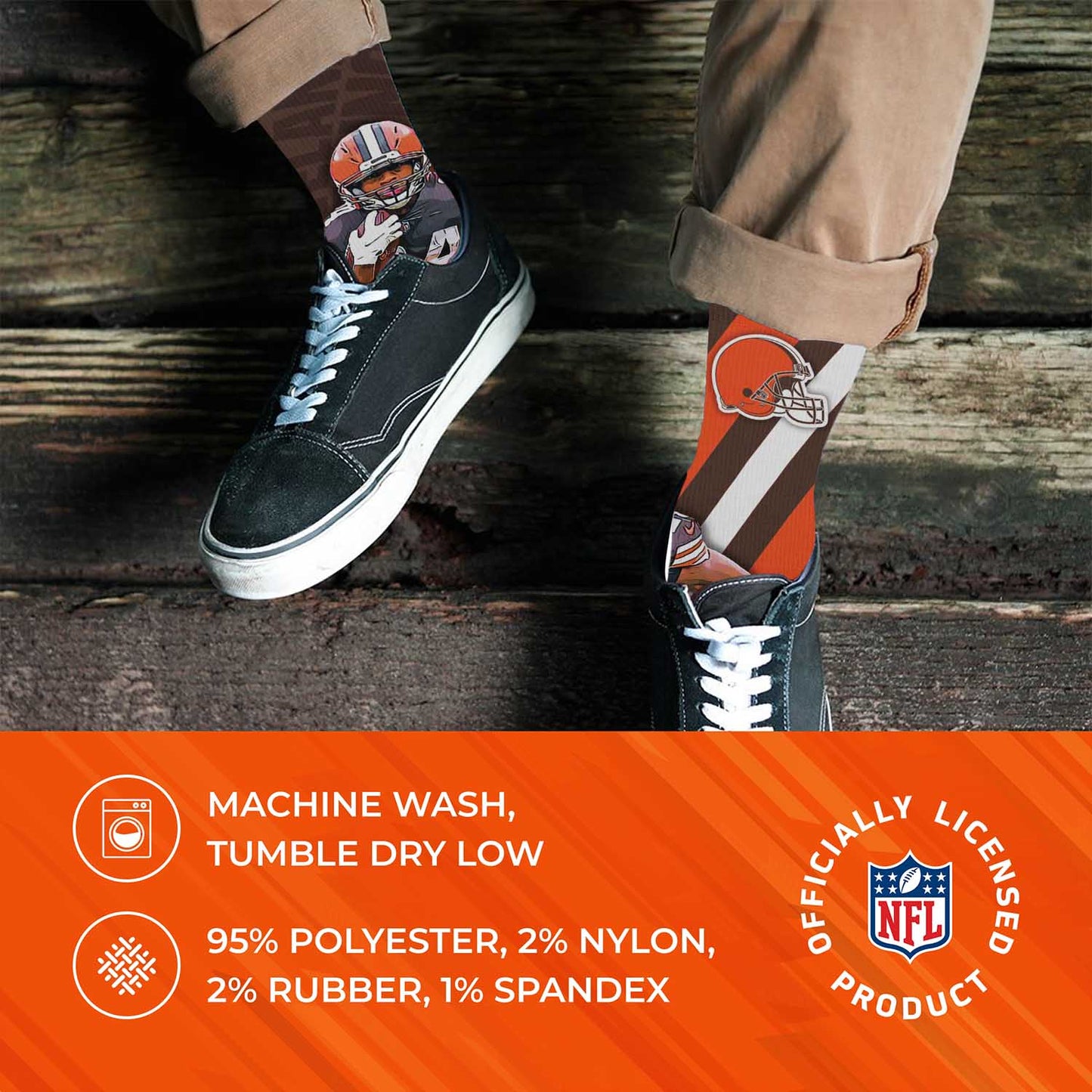 Cleveland Browns NFL Youth Player Stripe Sock - Brown