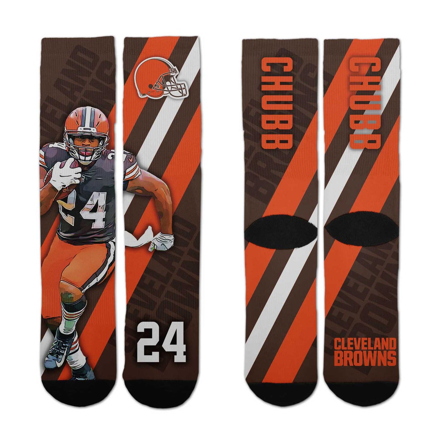 Cleveland Browns NFL Adult Player Stripe Sock - Brown