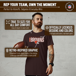 Cleveland Browns NFL Adult Modern Endzone Tag-Less T-Shirt - Dark Brown