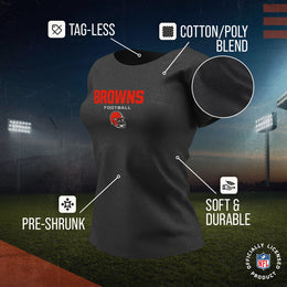 Cleveland Browns NFL Adult Football Helmet Tagless T-Shirt - Charcoal