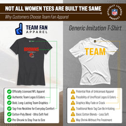 Cleveland Browns Women's NFL Football Helmet Short Sleeve Tagless T-Shirt - Charcoal