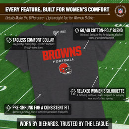 Cleveland Browns Women's NFL Football Helmet Short Sleeve Tagless T-Shirt - Charcoal