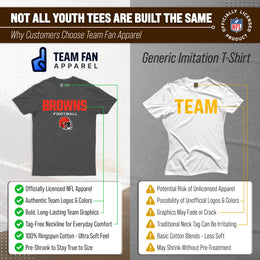 Cleveland Browns NFL Youth Football Helmet Tagless T-Shirt - Charcoal