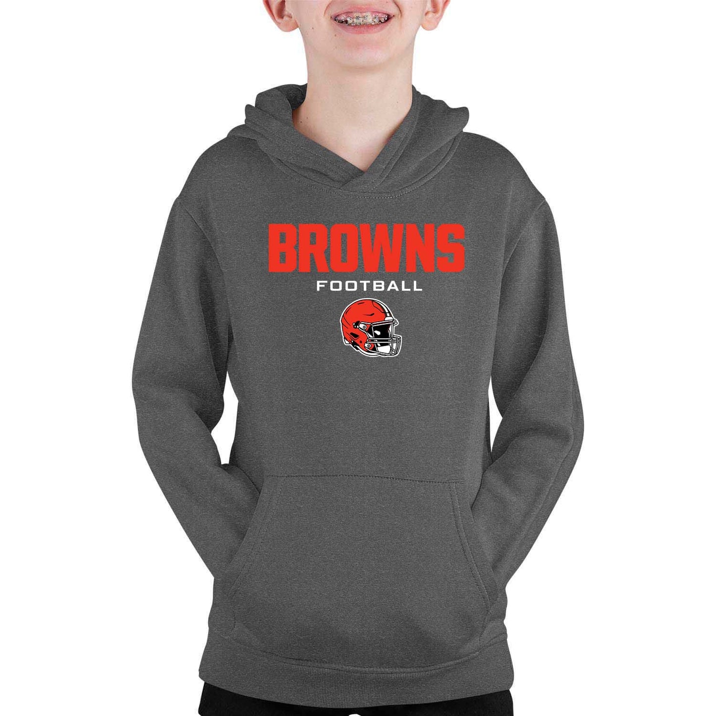 Cleveland Browns NFL Youth Football Helmet Hood - Charcoal