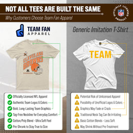 Cleveland Browns NFL Adult Distressed Helmet Tag-Less T-Shirt - Cream