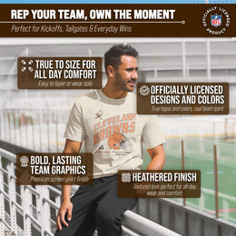 Cleveland Browns NFL Adult Distressed Helmet Tag-Less T-Shirt - Cream