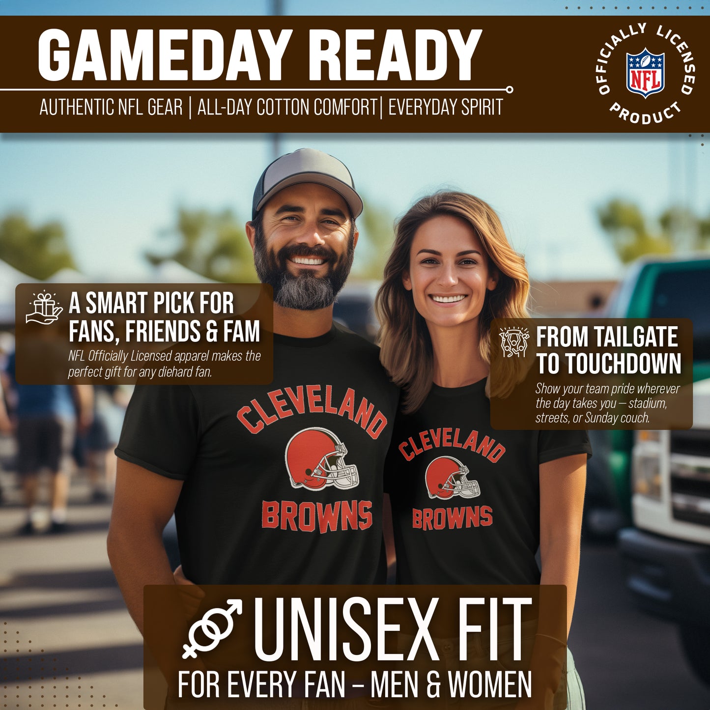Cleveland Browns Team Fan Apparel NFL  Gameday T-Shirt - Black