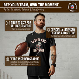 Cleveland Browns NFL Adult Retro Gameday Unisex T-Shirt - Black