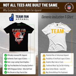Cleveland Browns NFL Adult Retro Triangle Unisex T-Shirt - Black