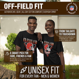 Cleveland Browns NFL Adult Retro Triangle Unisex T-Shirt - Black