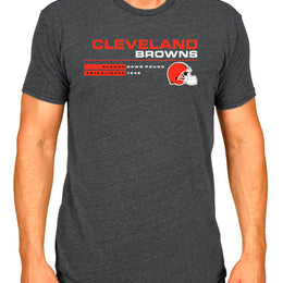 Cleveland Browns Adult NFL Speed Stat Sheet T-Shirt - Charcoal