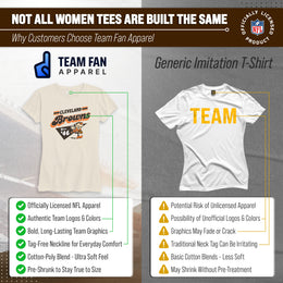 Cleveland Browns NFL Womens Vintage Charm Tag-Less Soft T-Shirt - Birch