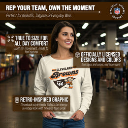 Cleveland Browns NFL Womens Vintage Charm French Terry Slouchy Top - Birch