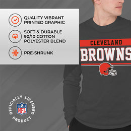 Cleveland Browns NFL Adult Charcoal Long Sleeve T Shirt - Charcoal