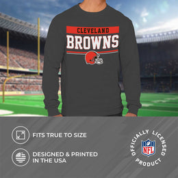 Cleveland Browns NFL Adult Charcoal Long Sleeve T Shirt - Charcoal