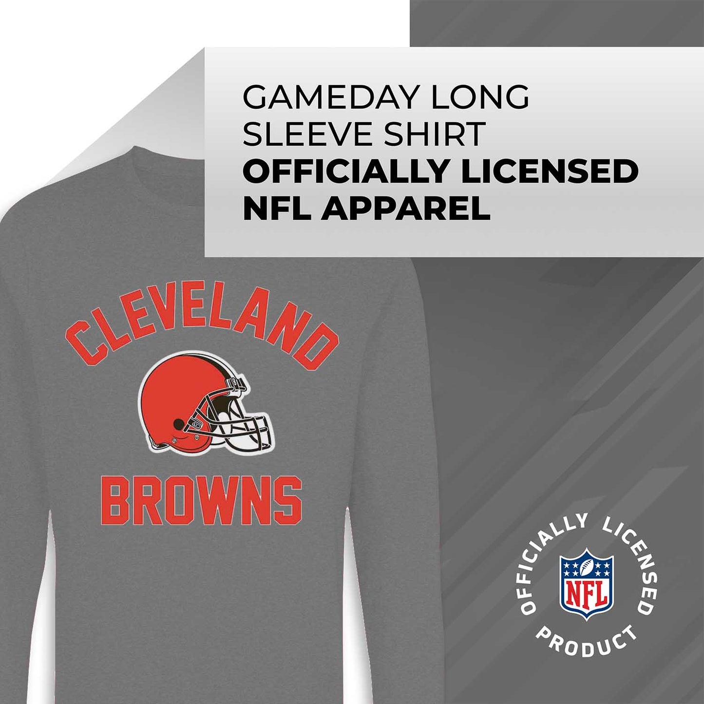 Cleveland Browns NFL Gameday Adult Long Sleeve Shirt - Sport Gray