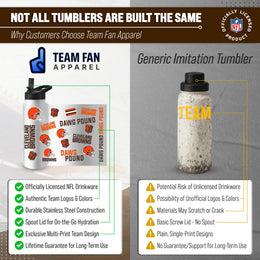Cleveland Browns NFL 34oz Quencher Stainless Steel Insulated Water Bottle - White
