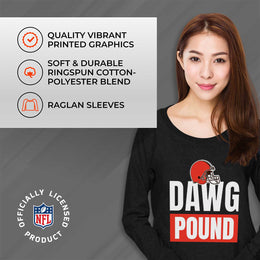 Cleveland Browns NFL Womens Plus Size Team Slogan Crew Neck - Black