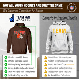 Cleveland Browns NFL Youth Home Team Hoodie- Kids Hooded Sweatshirt - Brown