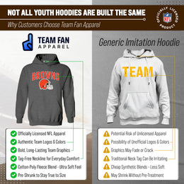 Cleveland Browns NFL Youth Home Team Hoodie- Kids Hooded Sweatshirt - Sport Gray