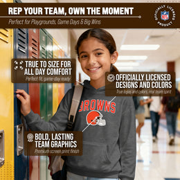 Cleveland Browns NFL Youth Home Team Hoodie- Kids Hooded Sweatshirt - Sport Gray
