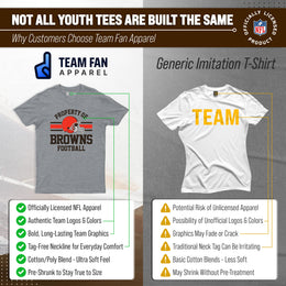 Cleveland Browns NFL Youth Property Of Short Sleeve Lightweight T Shirt - Sport Gray