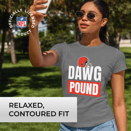 Cleveland Browns NFL Womens Team Slogan Short Sleeve Tshirt - Sport Gray