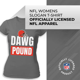Cleveland Browns NFL Womens Team Slogan Short Sleeve Tshirt - Sport Gray
