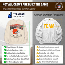 Cleveland Browns Womens NFL Starstruck Crewneck Pullover - Cream