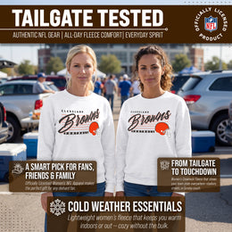 Cleveland Browns Womens NFL Scrimmage Line Crewneck Pullover - Gray Heather