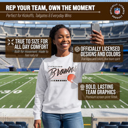 Cleveland Browns Womens NFL Scrimmage Line Crewneck Pullover - Gray Heather