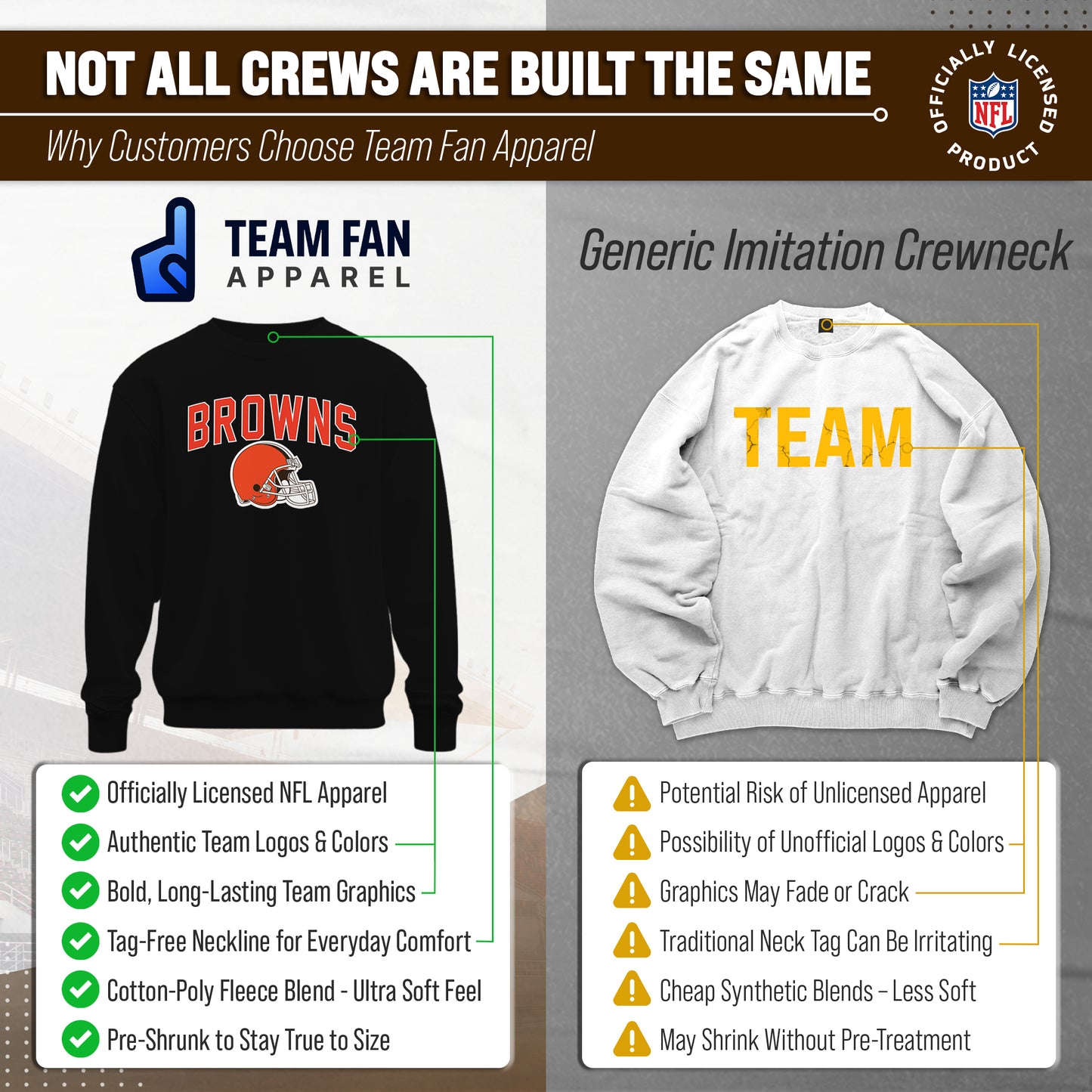 Cleveland Browns NFL Home Team Crew - Black