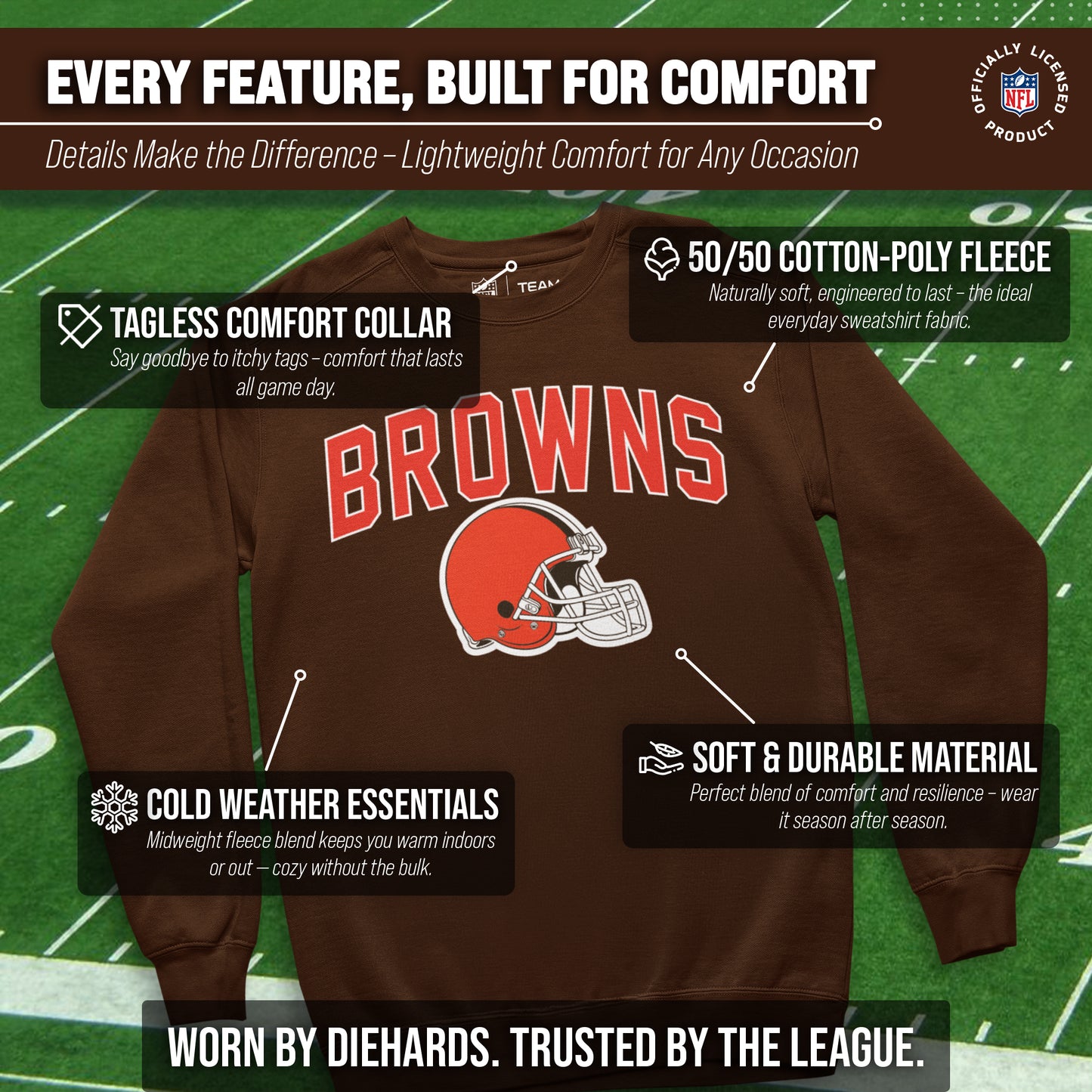 Cleveland Browns NFL Home Team Crew - Brown