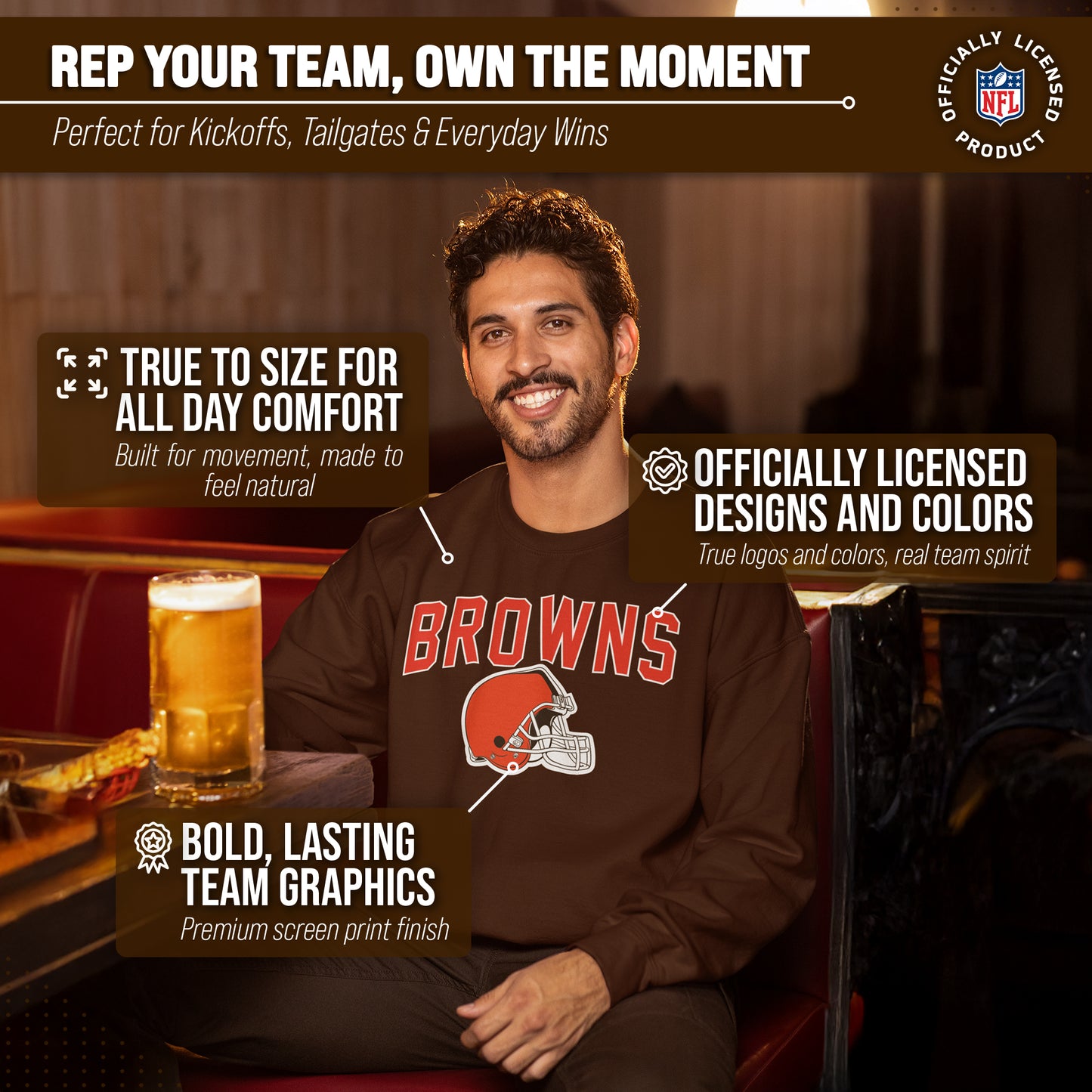 Cleveland Browns NFL Home Team Crew - Brown