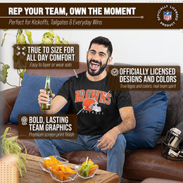 Cleveland Browns NFL Adult All Star Heather Tag-Less T-Shirt - Black Heather