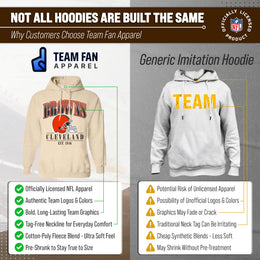 Cleveland Browns Team Fan Apparel NFL Women's  Starstruck Fleece Pullover Hoodie - Cream