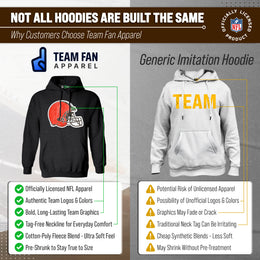 Cleveland Browns NFL Adult Unisex Modern Throwback Ultra Soft Fleece Hooded Sweatshirt - Black